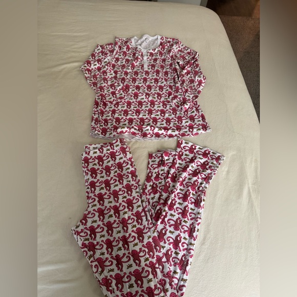 Roller Rabbit Pink Monkey Pajamas Small - Picture 1 of 2